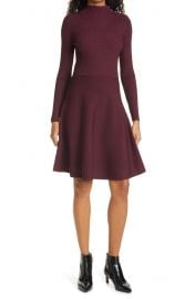 Ted Baker London Button Detail Long Sleeve Skater Dress   Nordstrom at Nordstrom